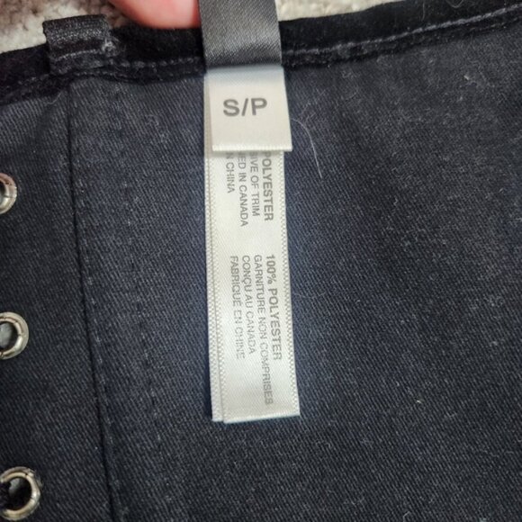 Coquette Corset Top Black Grey Pace Size Small Renaissance Castlecore Fairytale - Picture 11 of 13